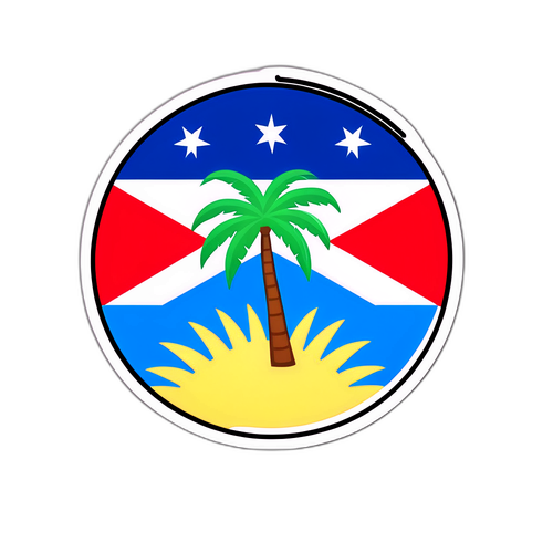 Honduras Flag with Tropical Elements Sticker