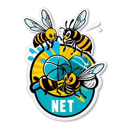 Sticker ng Mga Manlalaro ng Hornets at Nets na Nakikipagtunggali