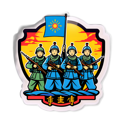 展示长安街集结士兵的历史使命感贴纸