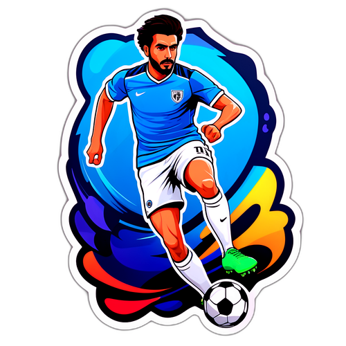 Dynamic piłkarz w akcji