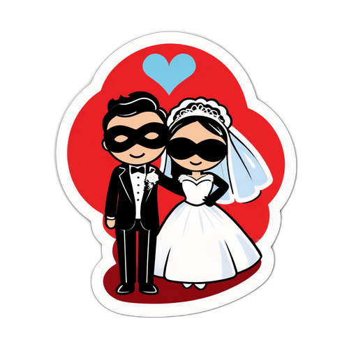 Bruiloftsticker met blinde liefde