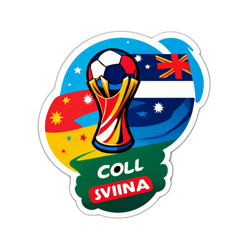 Aufregender Fußball-Weltmeisterschafts-Sticker