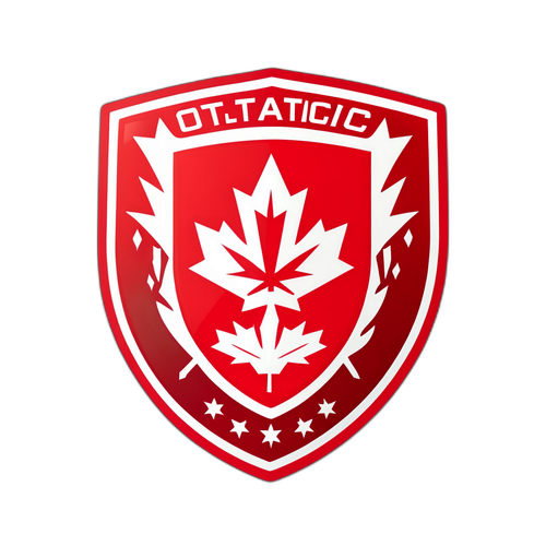 Aderente vibrante do escudo do Atlético Ottawa