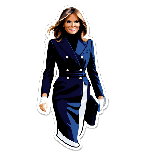 Fasinerende Melania: Oplev Elegancen med Chic Mode og Kunstnerisk Typografi!