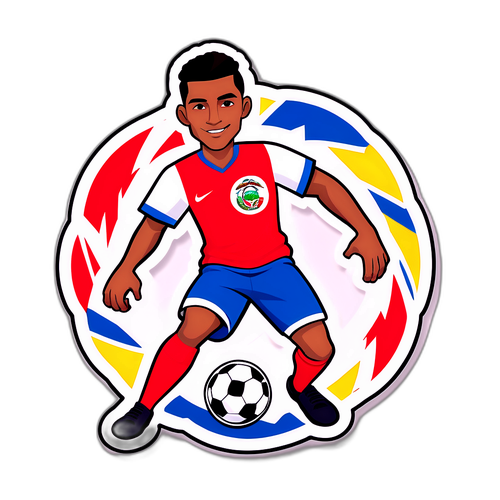 Cầu thủ Costa Rica với bóng tạo thành vòng tròn