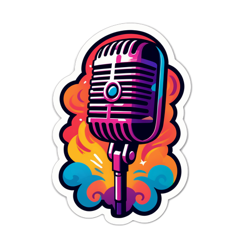 Sticker microfon colorat