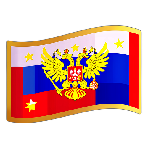 Étoiles scintillantes sur un drapeau de la Russie