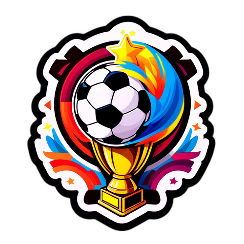 Sticker cu fotbal abstract