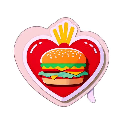 Ein Hamburger- und Pommes-Herz-Icon