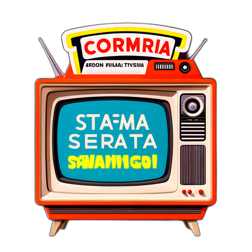 Adesivo TV Retrò con Film Classici