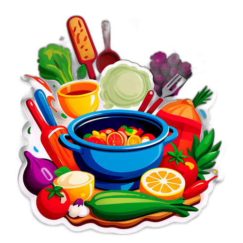 סטיקר אוכל צבעוני
