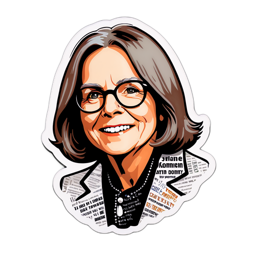 Sticker van Diane Keaton met klassieke stijl