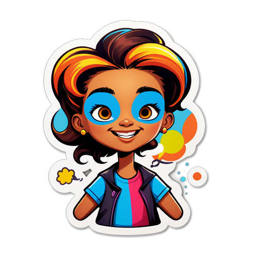 Autocollant amusant de Mallaury Mapr en style bande dessinée