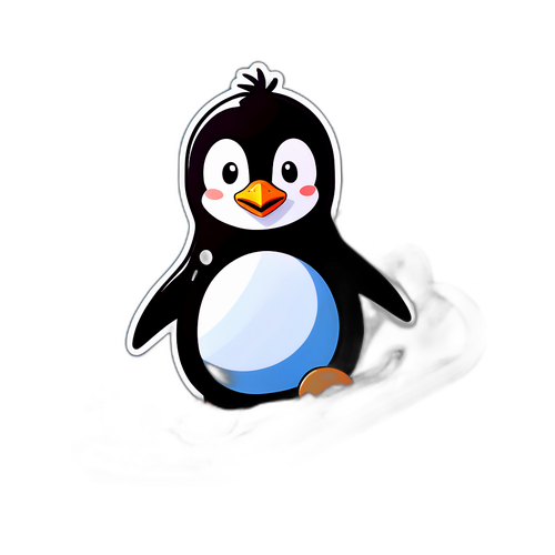 Penguin Comel Meluncur di Lereng Ais