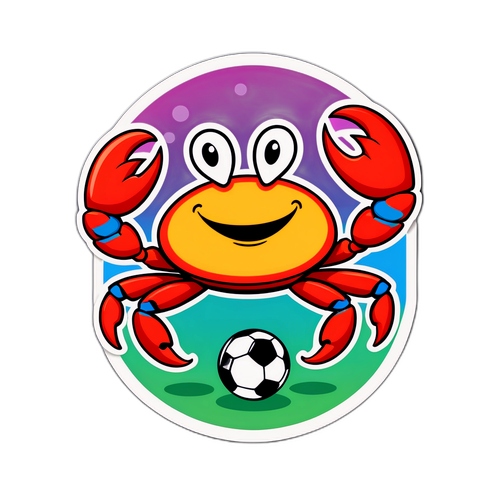 สติกเกอร์ปาร์ตี้ปูยิ้มเล่นฟุตบอล