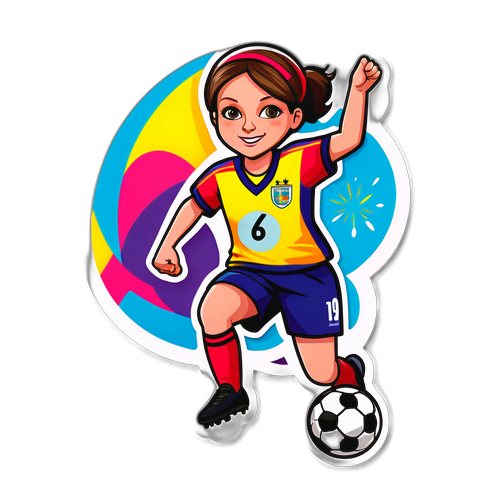 Design di Ramona Bachmann che dribbla un pallone da calcio