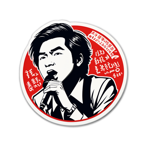 中村雅俊經典歌曲的復古風格貼紙