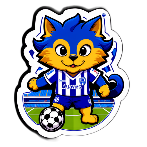 Nálepka maskota klubu Alavés v domácím dresu