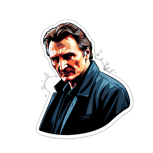 Autocolant Melancolic cu Liam Neeson