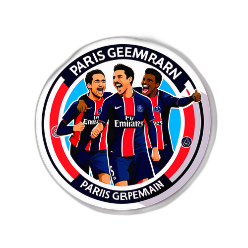 Διπλός σχεδιασμός Παρισιού Σεν Ζερμέν με τους φιλάθλους τους να γιορτάζουν γκολ