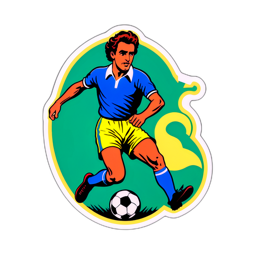 Imagen retro de Federico D'Elia jugando al fútbol