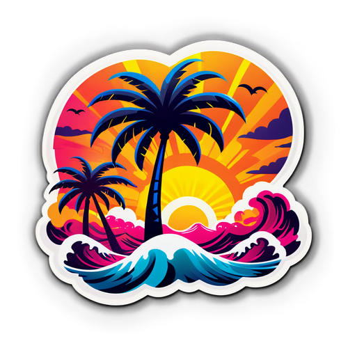 Tropical Storm Vibes: Ocean Adventure Sticker