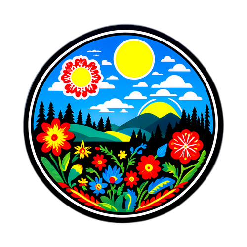 Наклейка с элементами украинской культуры