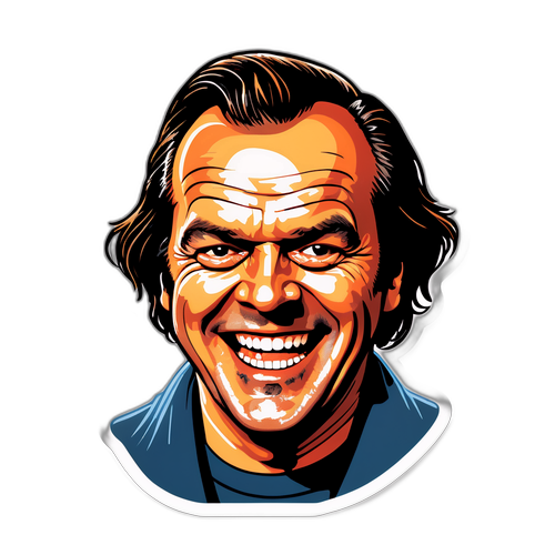 Adesivo di Jack Nicholson con un Sorriso Iconico