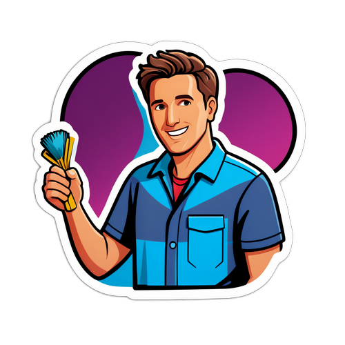 Ilustração de Luciano Huck realizando trabalho comunitário