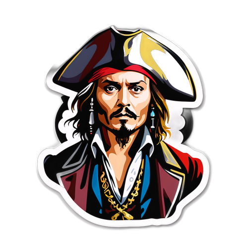 Samolepka Johnnyho Deppa v různých rolích