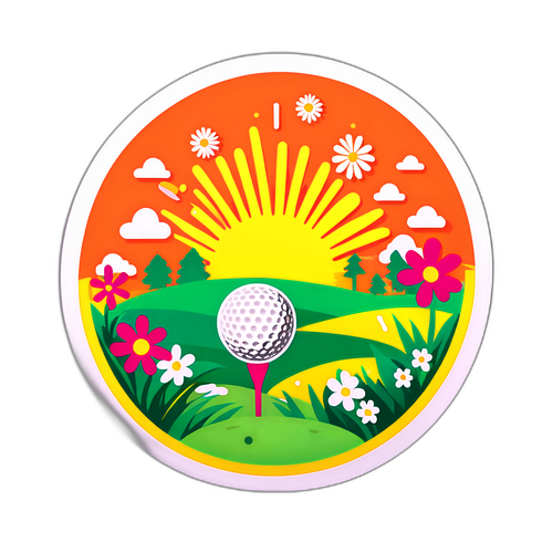 LPGA 투어에서 꽃가루가 날리는 장면 스티커