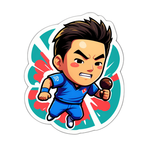 김경 선수의 역동적인 플레이 장면 스티커