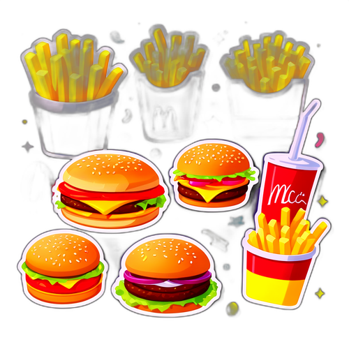 Samolepky s oblíbenými jídly McDonald's