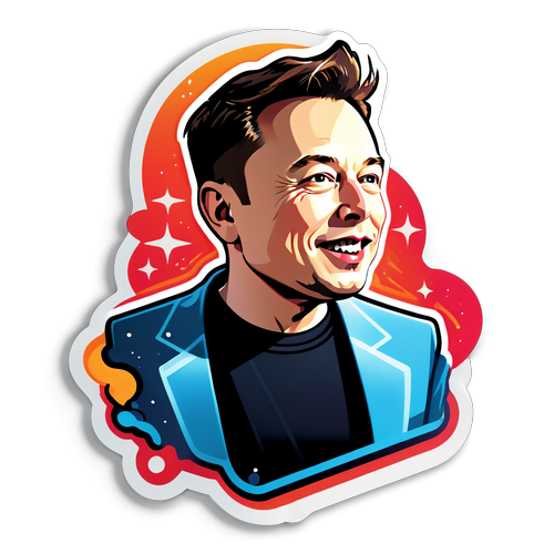 Autocolant futurist cu Elon Musk