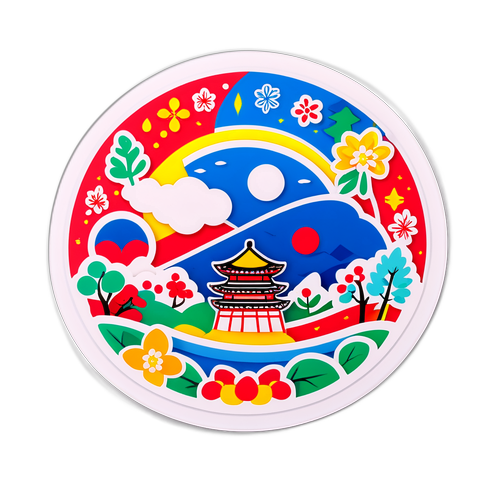 한국 전통 명절 기념 스티커