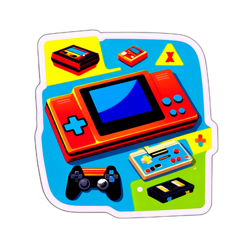 Retro Oyun Konsolu Stickerı