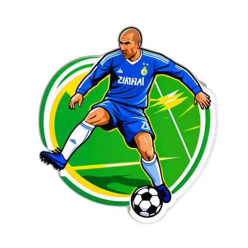 Élément des actions d'Elyaz Zidane sur le terrain de football