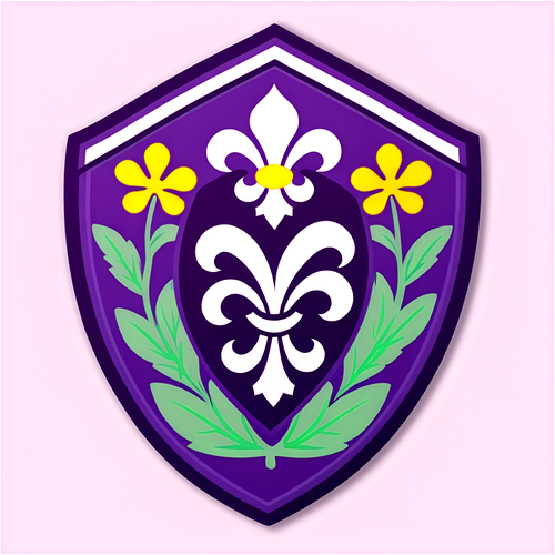 Stiker Fiorentina dengan Warna Ungu dan Desain Bunga