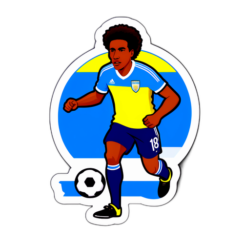 Sticker cu jucătorul Boca Juniors driblând