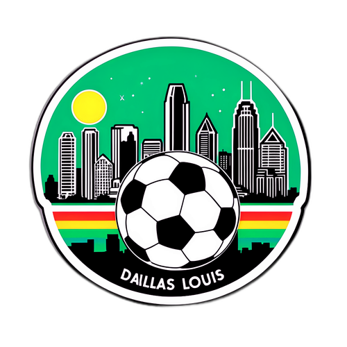 Stiker Skyline Dallas Dengan Bola Sepak