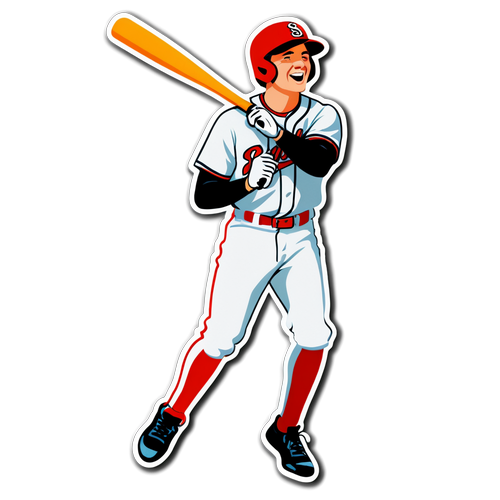 Vibrant Baseball Swing Sticker