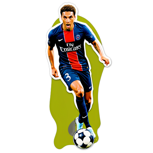 Hình dán cầu thủ PSG đang sút bóng hài hước