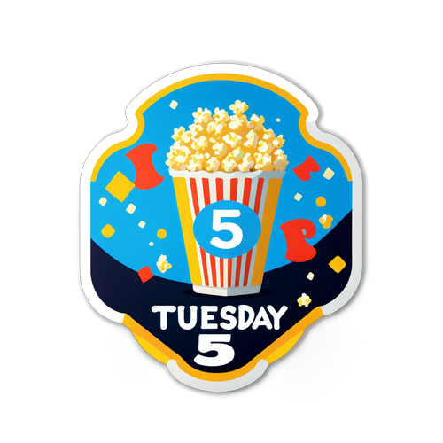 Stickers annonçant les films à 5 $ du mardi de Cineplex