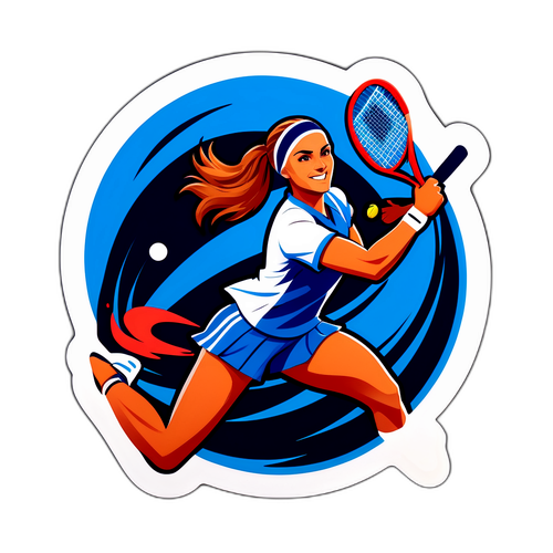 Nálepka Rybakina podává eso