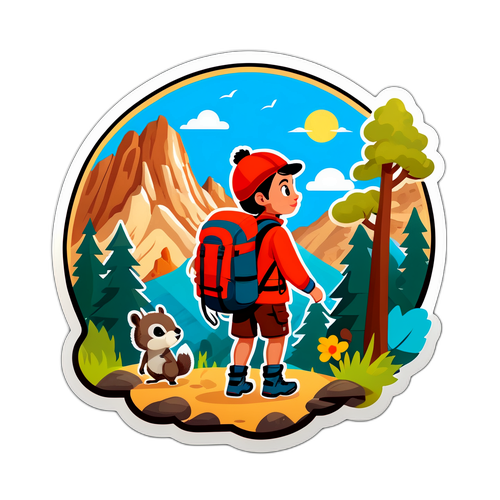 Koselig klistremerke av Ronda på naturopplevelse