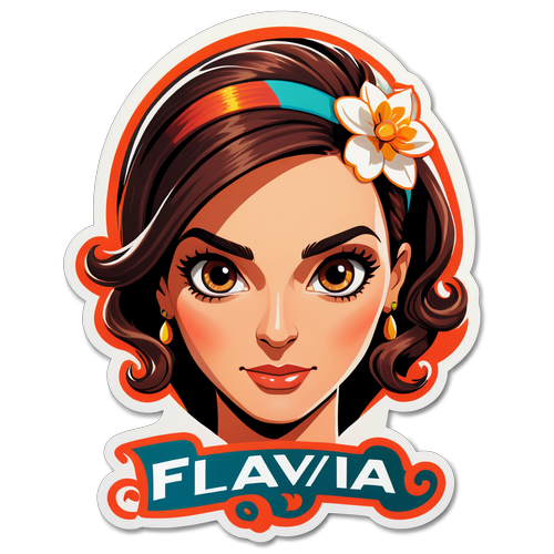 Retrato estilizado de Flavia Royon
