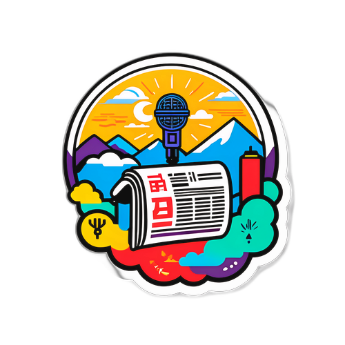 정보 전달을 상징하는 중앙일보 브랜드 스티커 디자인