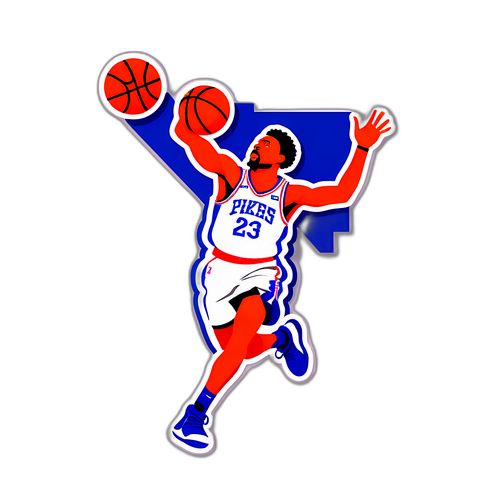 Minimalist Sticker ng Basketball Hooper