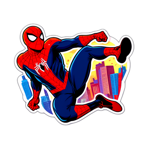 Sticker ng Spider-Man na Gumagalaw sa Siyudad