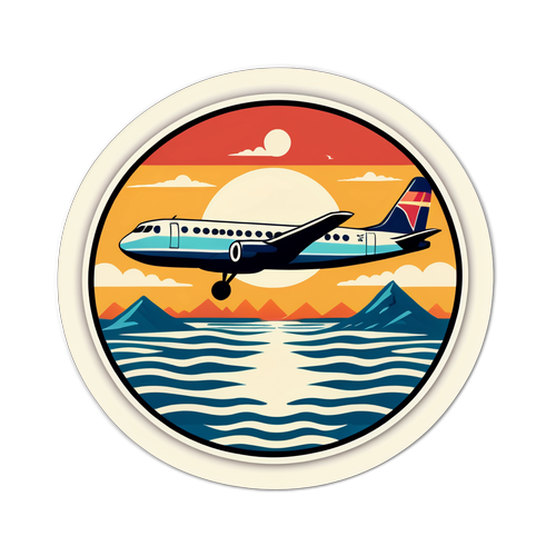 Stiker Perjalanan Bergaya Vintage Delta